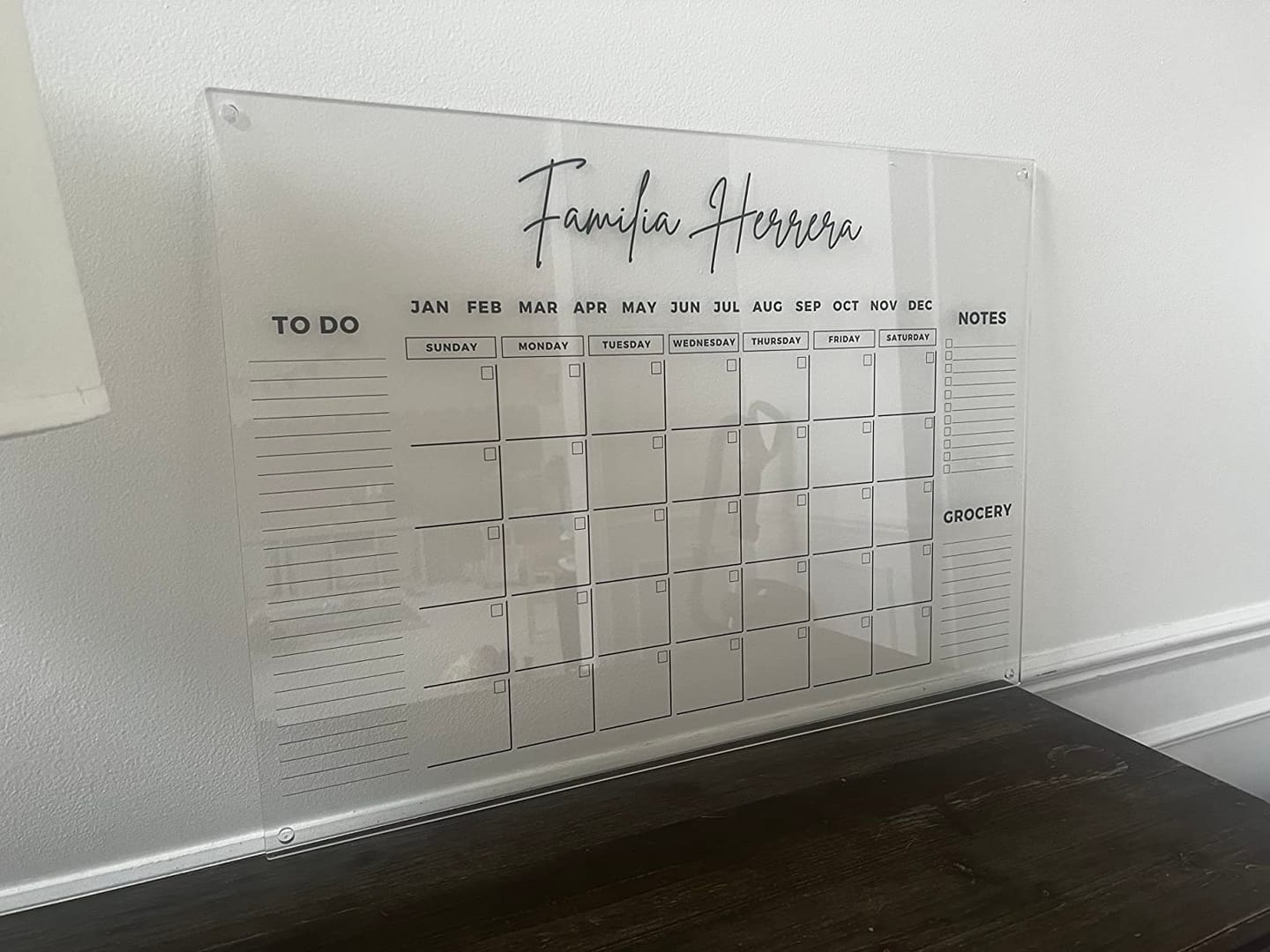 Customer photo review of Family Name Calendar Personalized Acrylic Wall Calendar - Personalized Calendar 2024, Horizontal Wall Calendar, Monthly and Weekly Calendar, Housewarming Gift, Goals, To Do