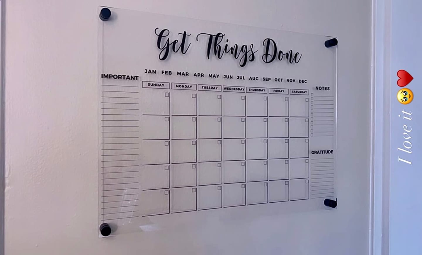 Customer photo review of Family Name Calendar Personalized Acrylic Wall Calendar - Personalized Calendar 2024, Horizontal Wall Calendar, Monthly and Weekly Calendar, Housewarming Gift, Goals, To Do