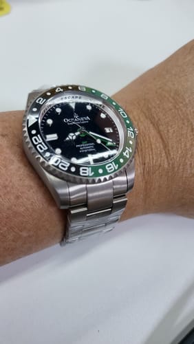 Customer photo review of Oceaneva™ Men's GMT TITANIUM Automatic Deep Marine Explorer 1250M Black Green Bezel Watch