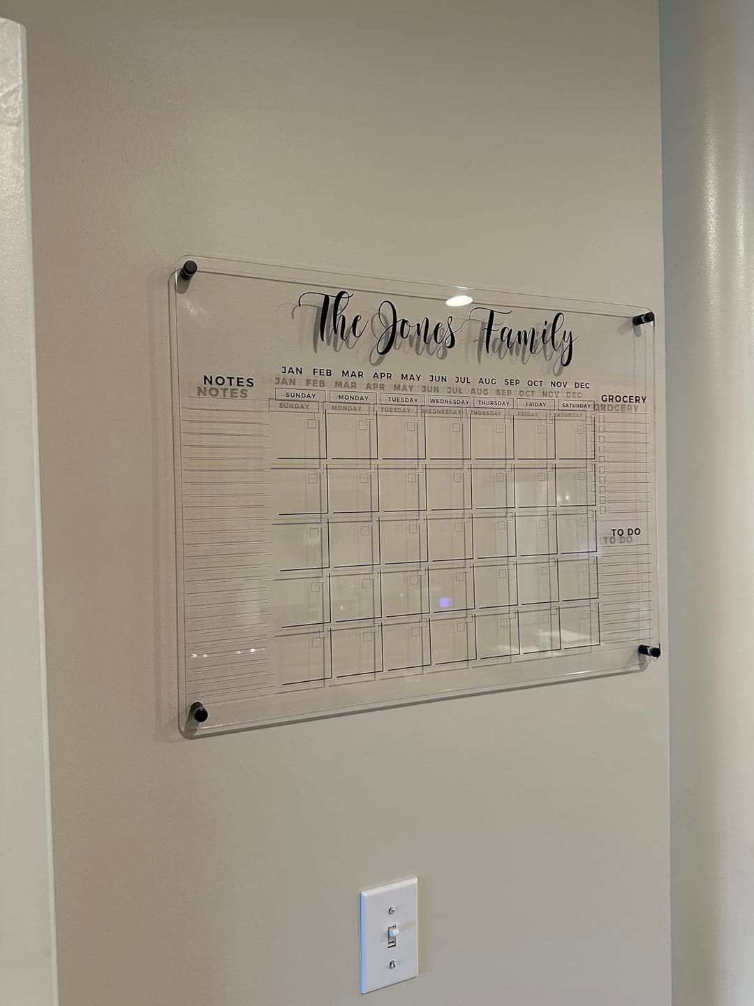 Customer photo review of Family Name Calendar Personalized Acrylic Wall Calendar - Personalized Calendar 2024, Horizontal Wall Calendar, Monthly and Weekly Calendar, Housewarming Gift, Goals, To Do