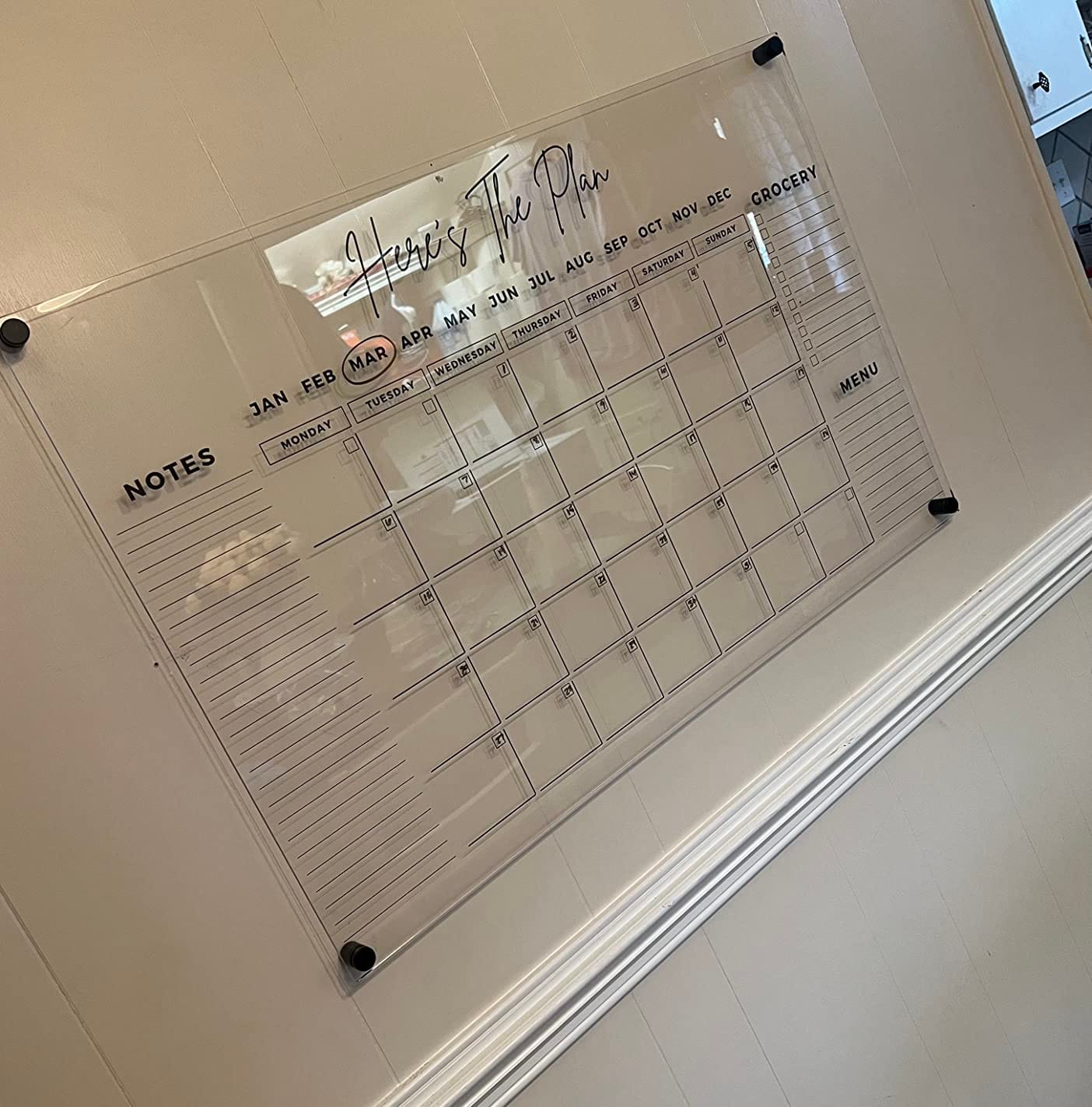 Customer photo review of Family Name Calendar Personalized Acrylic Wall Calendar - Personalized Calendar 2024, Horizontal Wall Calendar, Monthly and Weekly Calendar, Housewarming Gift, Goals, To Do