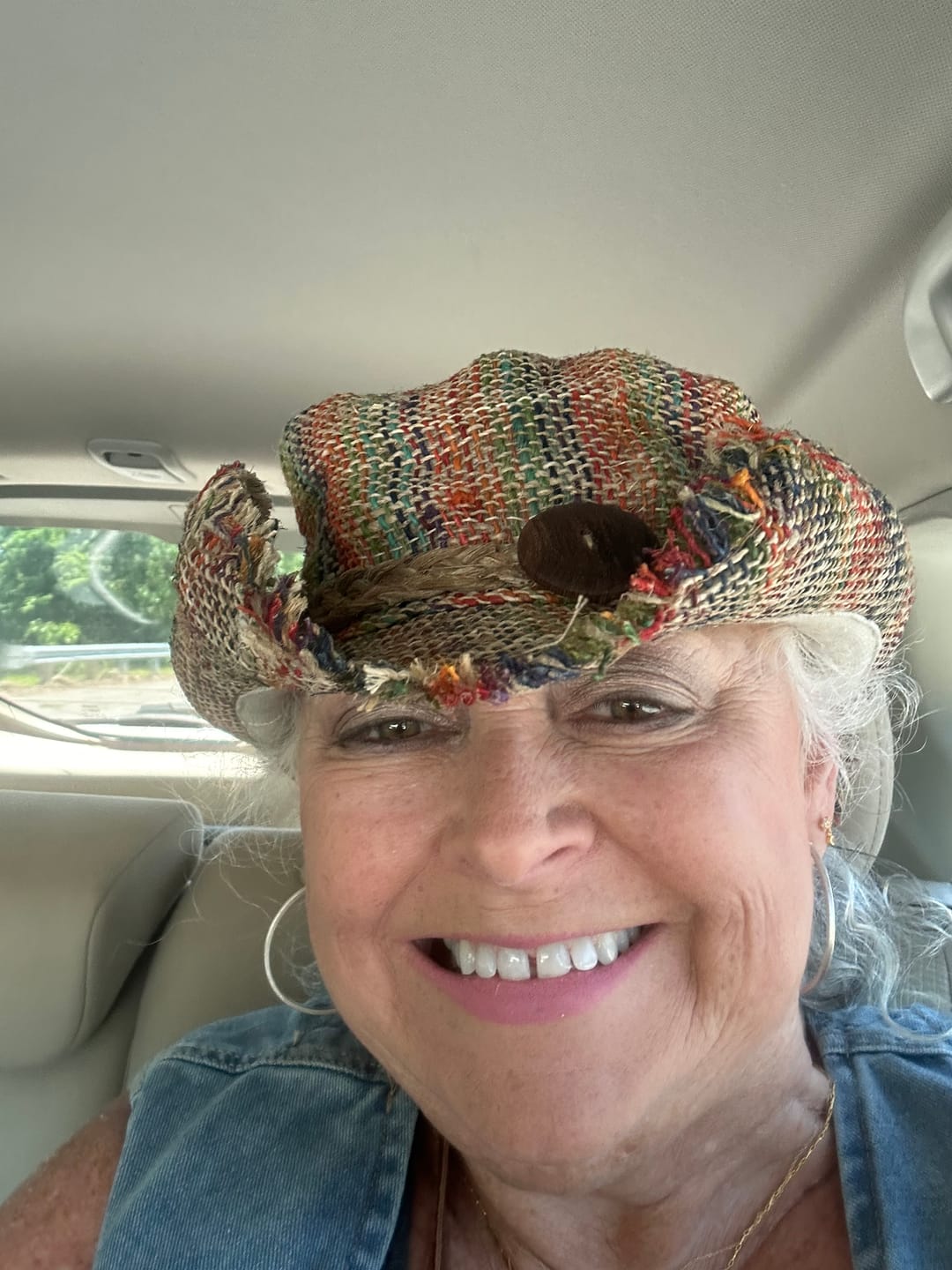 Customer photo review of Rainbow Woven Hemp Hat