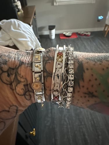 Customer photo review of Personalized Charm Bangle