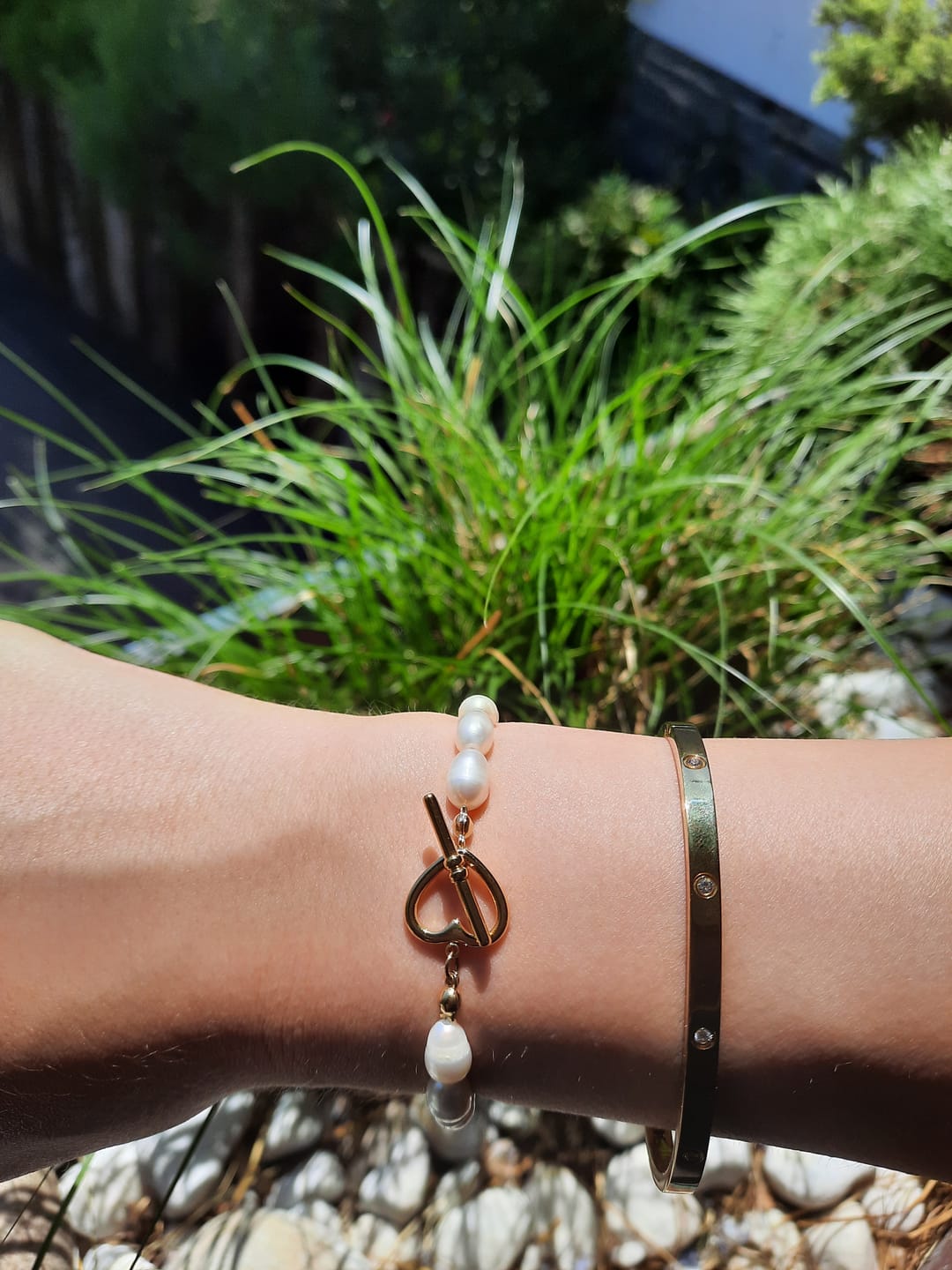 Customer photo review of Pearl Heart Armband | Süßwasserperlen