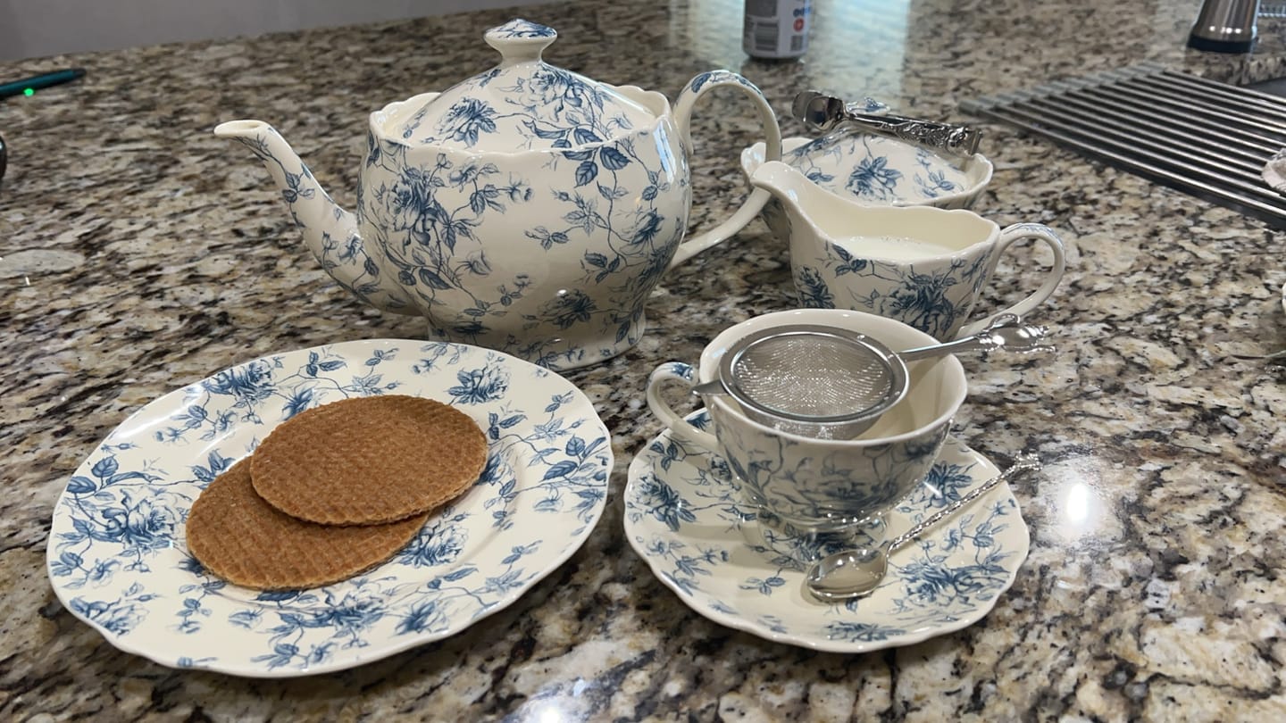 Customer photo review of Blue Rose Toile Fine Porcelain Tea Set