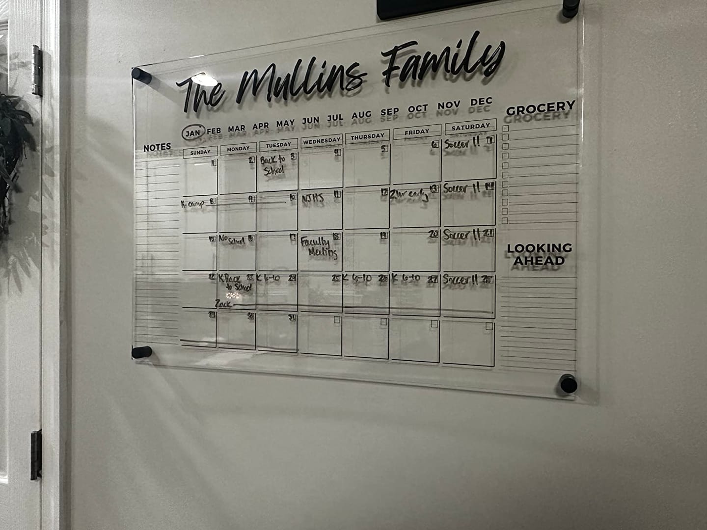 Customer photo review of Family Name Calendar Personalized Acrylic Wall Calendar - Personalized Calendar 2024, Horizontal Wall Calendar, Monthly and Weekly Calendar, Housewarming Gift, Goals, To Do