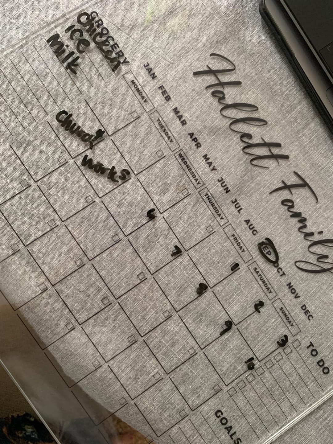 Customer photo review of Family Name Calendar Personalized Acrylic Wall Calendar - Personalized Calendar 2024, Horizontal Wall Calendar, Monthly and Weekly Calendar, Housewarming Gift, Goals, To Do