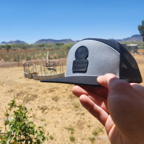 Customer photo review of Flat Bill Seven-Panel Leather Patch Hat - Richardson 168