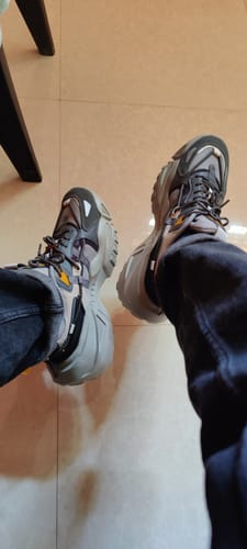 Customer photo review of Rocket Boost Grey High Heel Funky Designer Low Top Sneakers