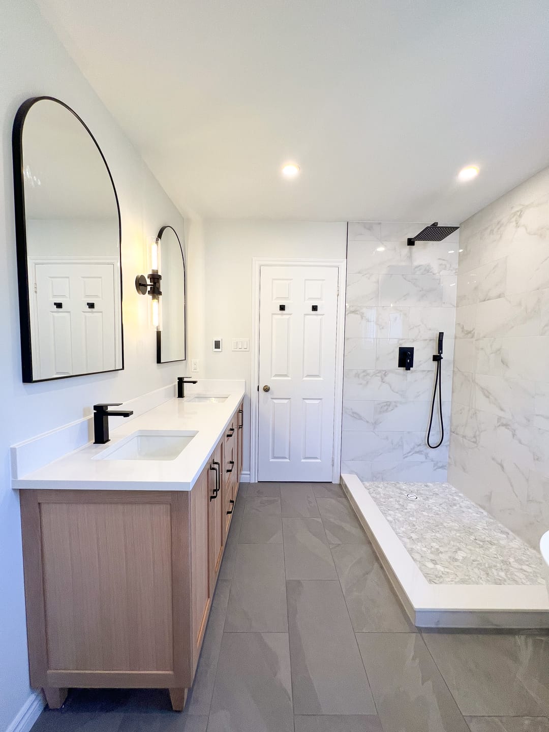 Customer photo review of Bridgeport 72" White Oak Bathroom Vanity, Double Sink