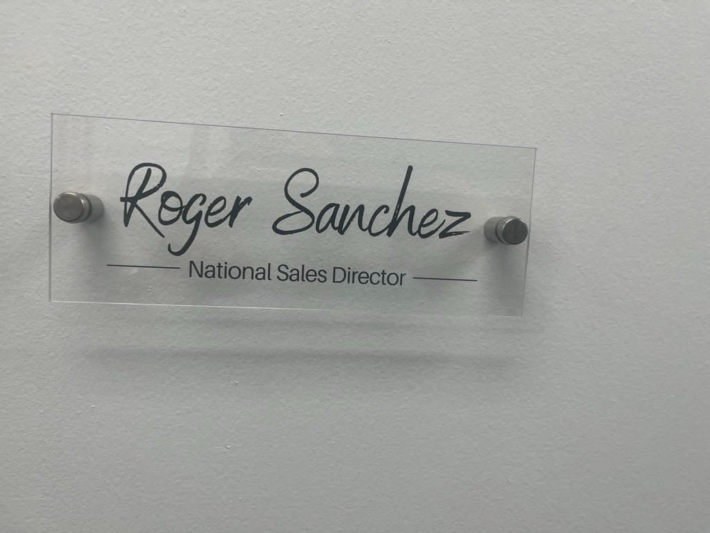 Customer photo review of Wall Sign Name Plate - Door Name Plate Office Gifts Executive Sign Wall Plate Graduation Personalized Sign