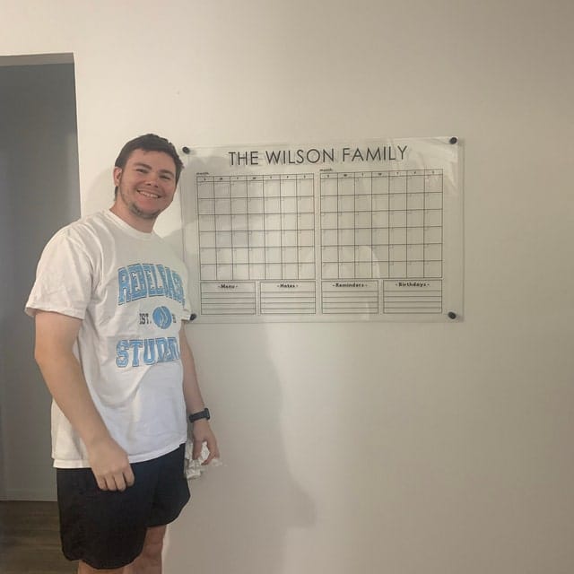 Customer photo review of Acrylic Two Month Wall Calendar - Personalized Calendar 2024, Two Month Planner Family Calendar 2024 Calendar w Marker, Monthly and Weekly Double