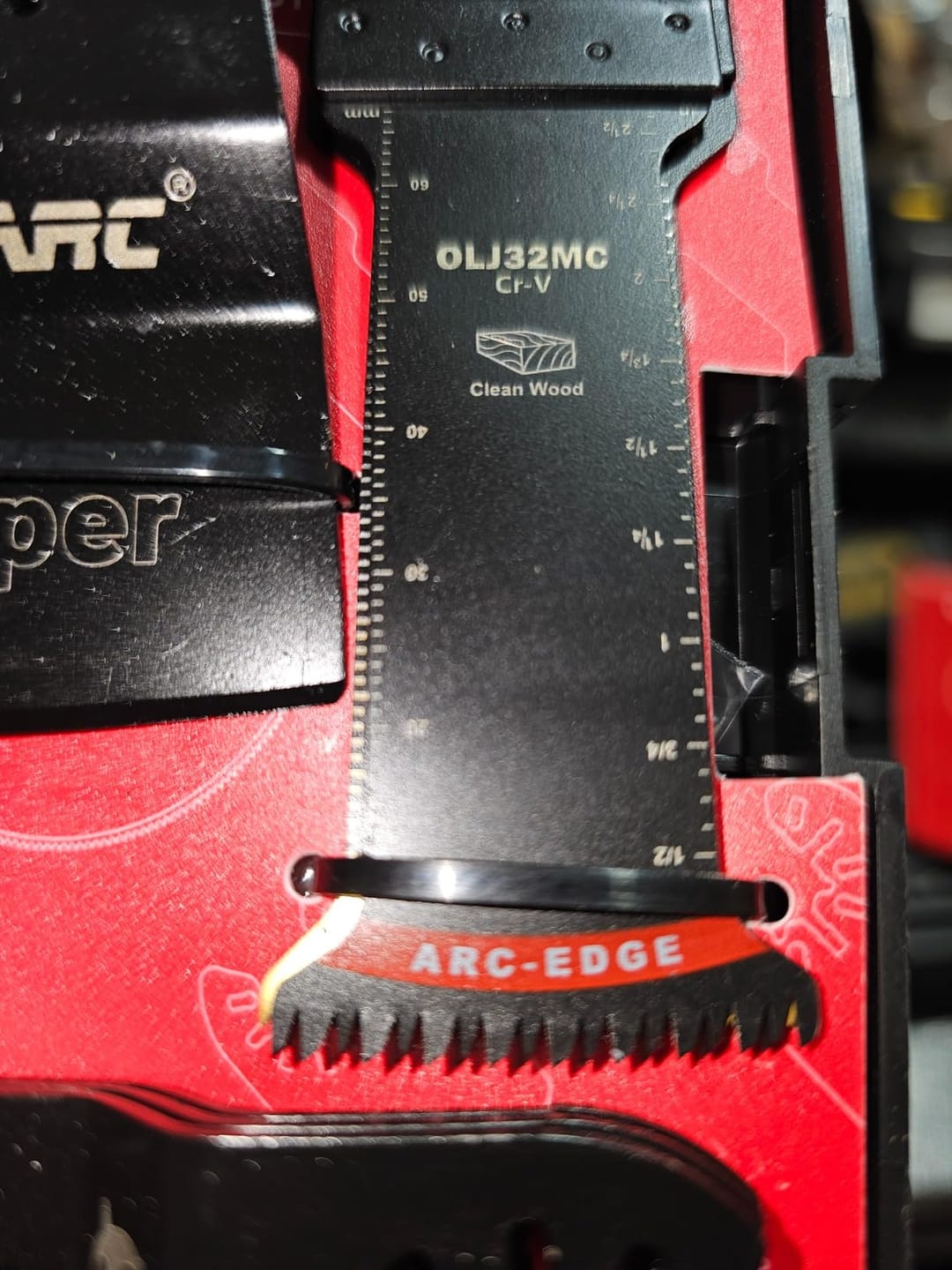 Customer photo review of 7PCS Oscillating Tool Blades Kit, Titanium Oscillating Saw Blades for Wood Nails, Metal, Plastic Multitool Blades Kits