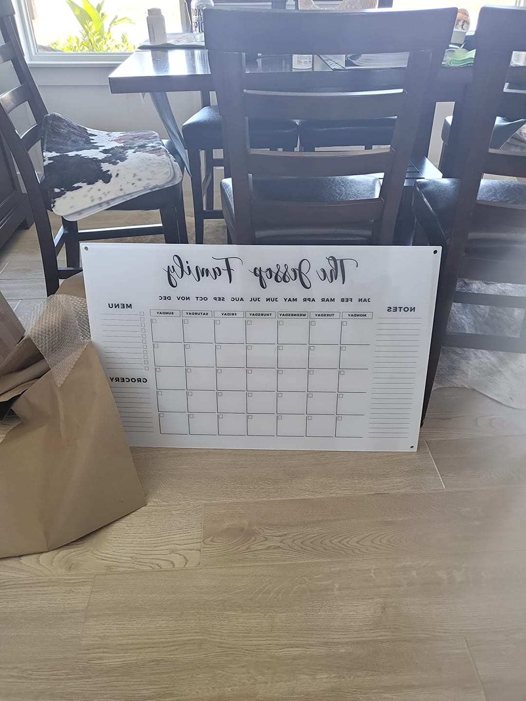 Customer photo review of Family Name Calendar Personalized Acrylic Wall Calendar - Personalized Calendar 2024, Horizontal Wall Calendar, Monthly and Weekly Calendar, Housewarming Gift, Goals, To Do