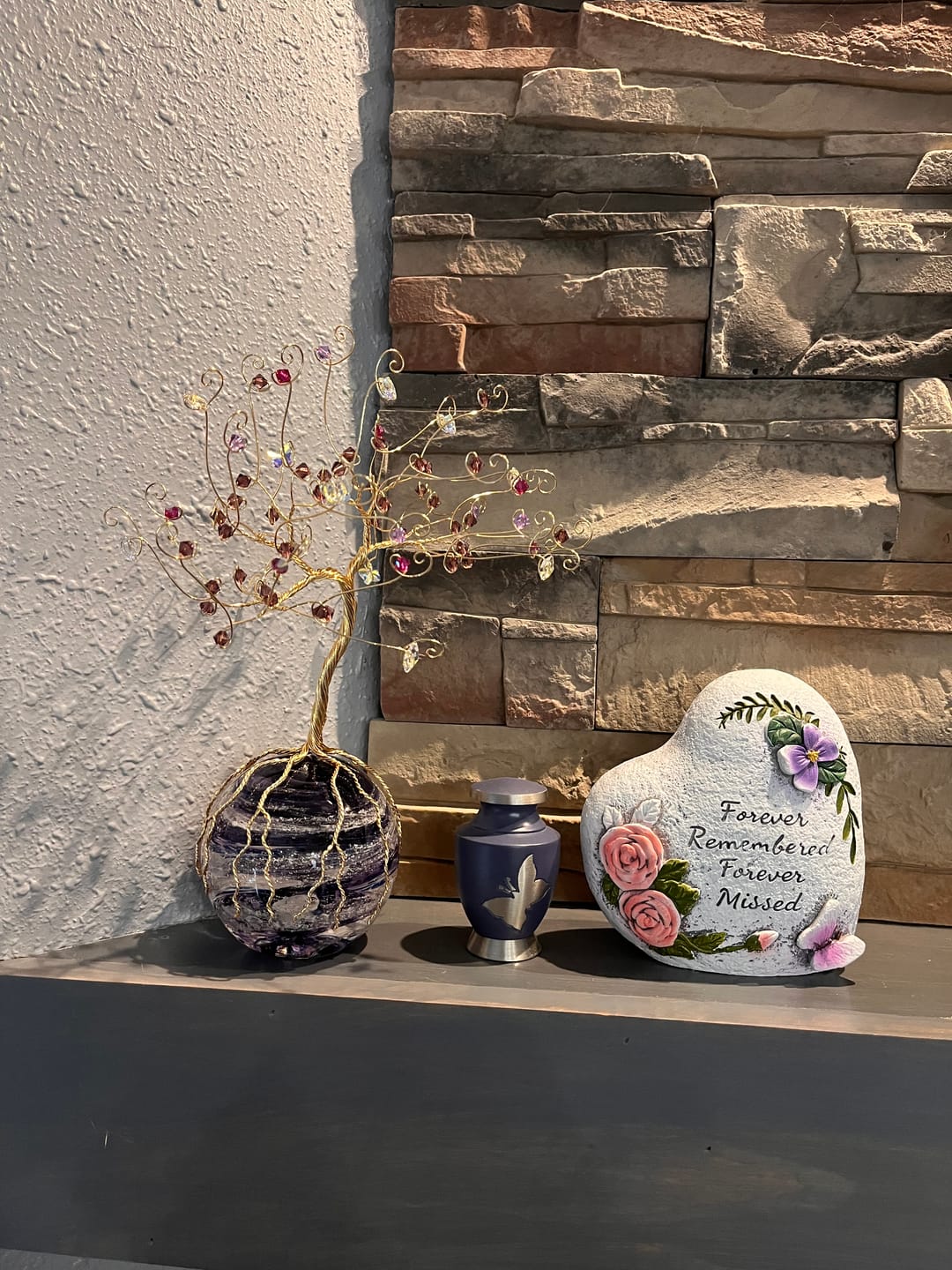 Customer photo review of Crystal Butterfly Tree of Life with Purple Sparkle Orb