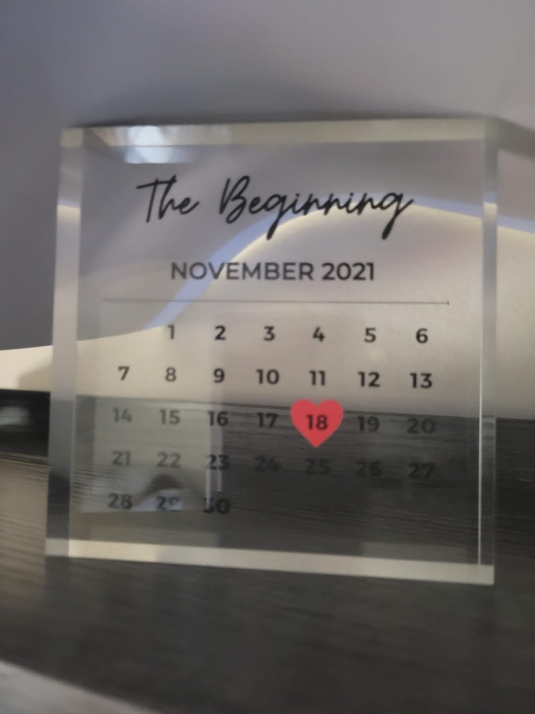 Customer photo review of Personalized Calendar Gift - Romantic Gift, Valentines Day, Wedding Gifts, Gift for Him, Anniversary Gift, Valentines Day Gift, Couples Gift, Gifts for Wife and Husband