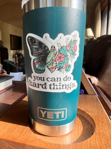Customer photo review of You Can Do Hard Things Butterfly Sticker