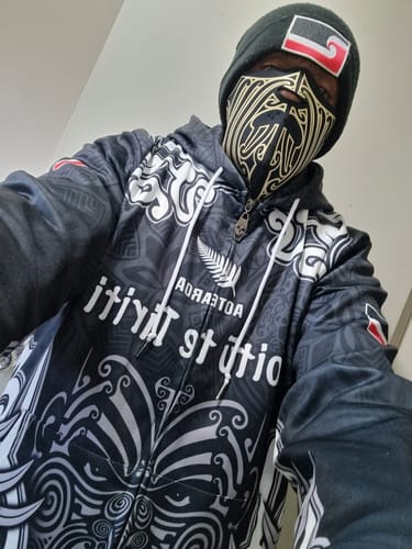 Customer photo review of Personalised Aotearoa Hoodie Toitu Te Tiriti O Waitangi LT05