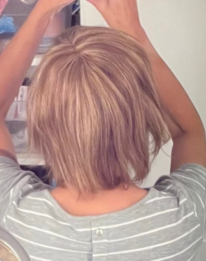 Customer photo review of Hair Topper For Women Human Hair Blonde Hair Topper Highlights #P8/60