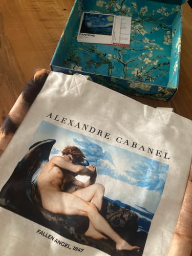 Customer photo review of The Fallen Angel by Alexandre Cabanel Omuz Çantası