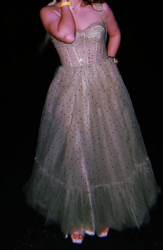 Customer photo review of Sweetheart Tulle Midi Formal Dress with Removable Straps (2 Sets)