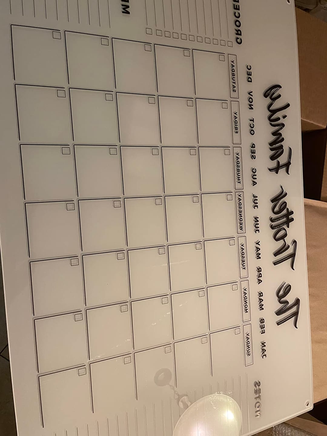Customer photo review of Family Name Calendar Personalized Acrylic Wall Calendar - Personalized Calendar 2024, Horizontal Wall Calendar, Monthly and Weekly Calendar, Housewarming Gift, Goals, To Do