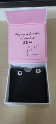 Customer photo review of Silver Royal Blue Bloom Studs