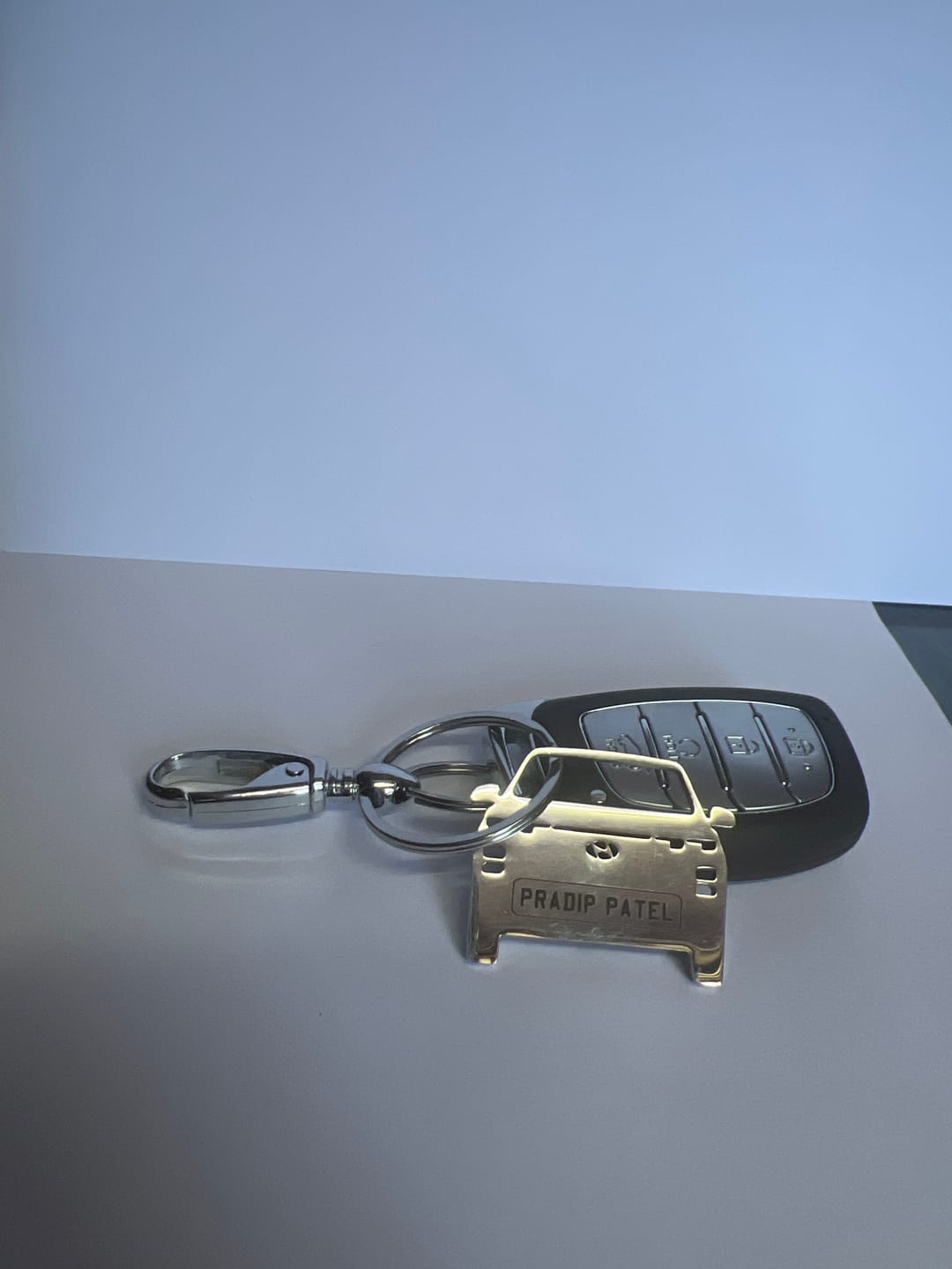 Customer photo review of Personalised Number Plate Car Keychain
