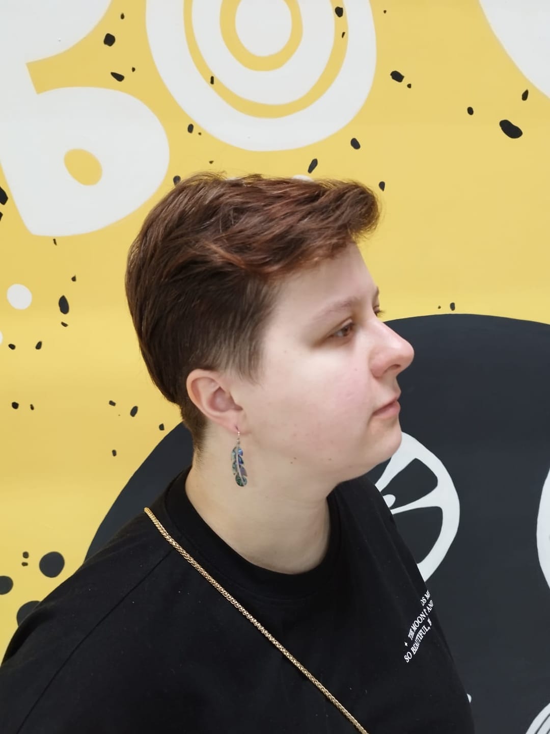 Customer photo review of Paua Shell Dream Catcher Earrings