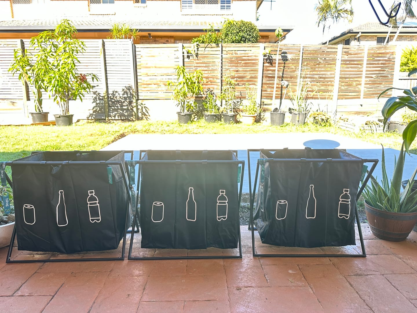 Customer photo review of Mobile Recycle Station - 3 Panel