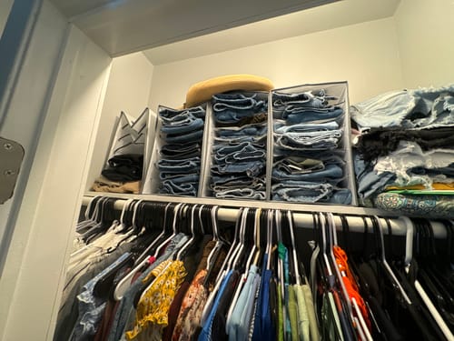 Customer photo review of Wardrobe Clothes Organizer 4pc Pants Organizer Pants Closet Organizer Folded Pants Organizer Pants Storage Organizer