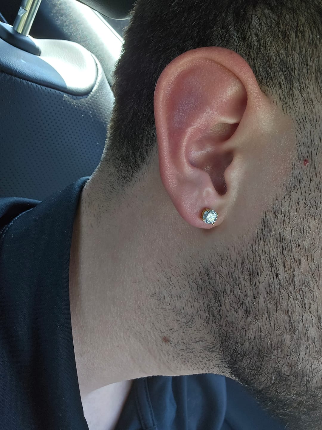Customer photo review of 6MM Moissanite Earrings