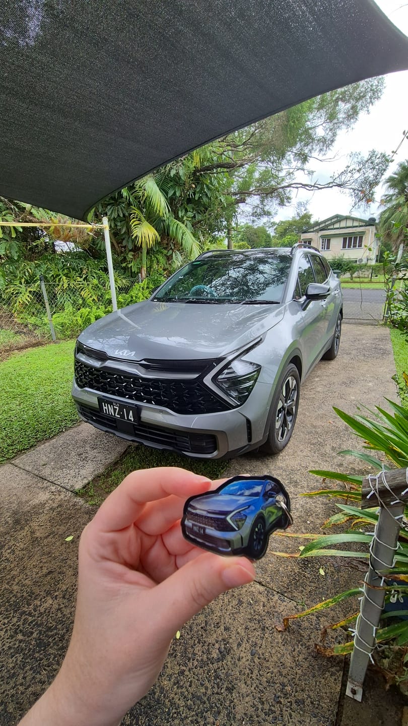Customer photo review of PG Mini Custom Keychain