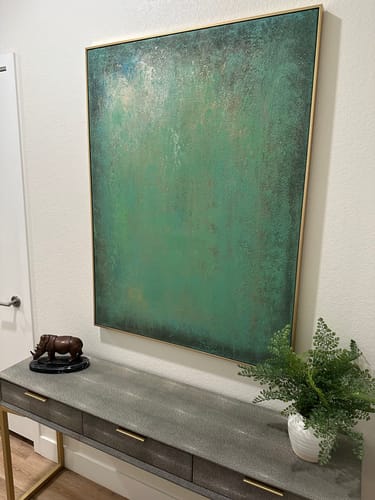 Customer photo review of Abstract Green Painting #ABAV112