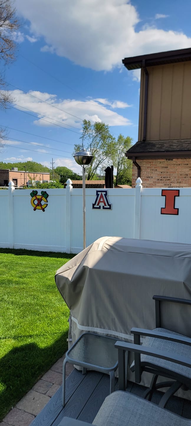 Customer photo review of Illinois Fighting Illini Block "I" in ORANGE 3D Vintage Metal Wall Art