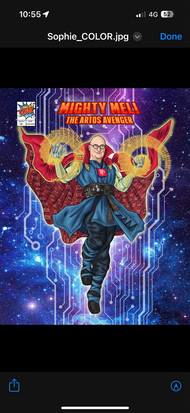 Customer photo review of Turn someone you love into a comic character on their very own custom comic book cover