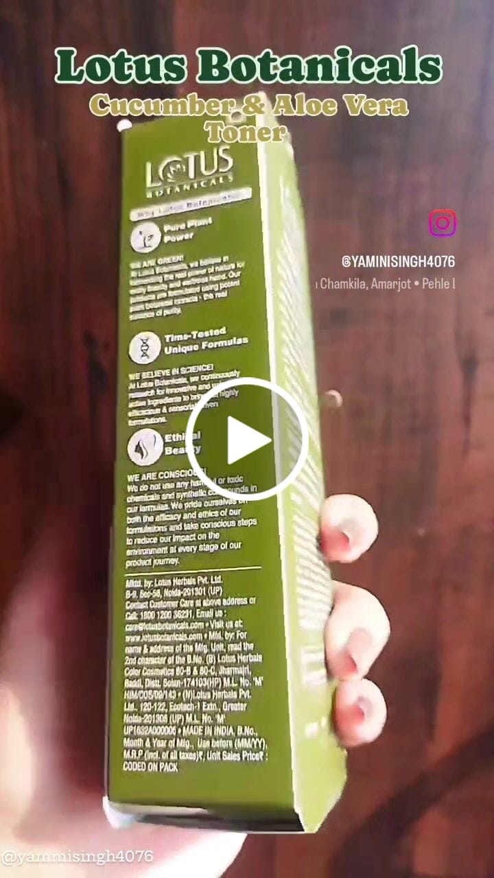 Customer video review of Cucumber & Aloe Vera  Pore Tightening Face Toner