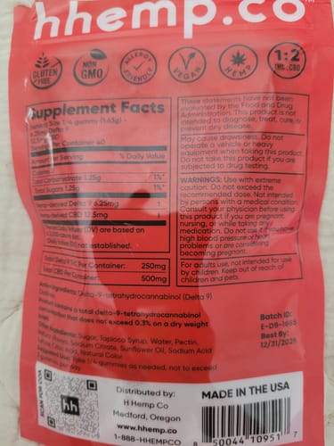 Customer photo review of hhemp.co Delta 9 Gummies 10/pk - WATERMELON (25mg)