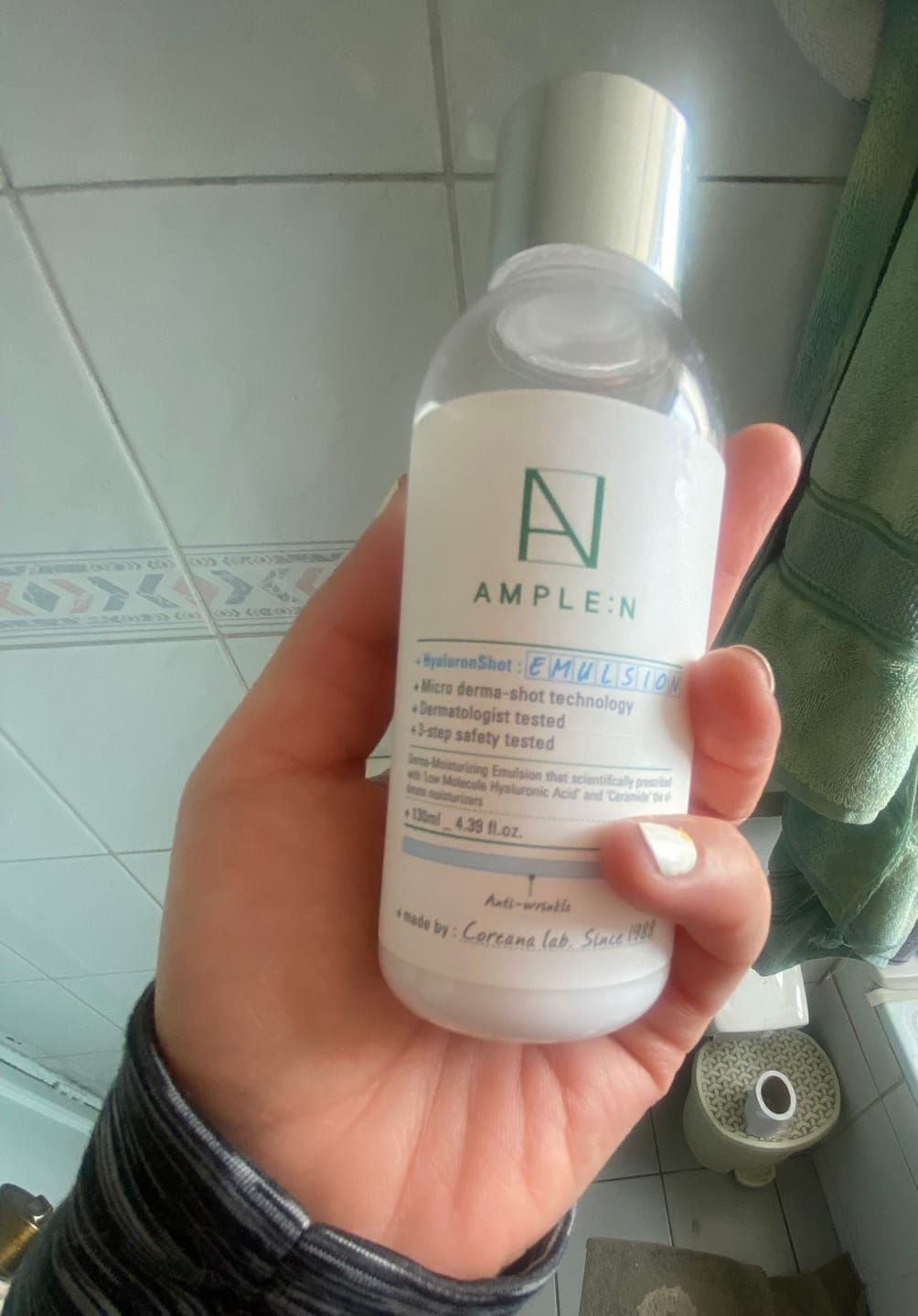 Customer photo review of Crema facial fluida hidratante Amplen Ácido Hialurónico 130ml