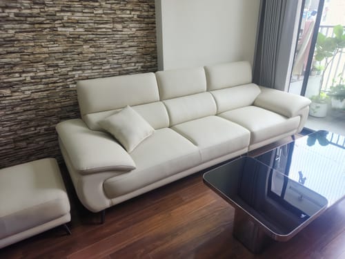 Customer photo review of PERRY - Sofa văng da 3 chỗ tựa gật gù