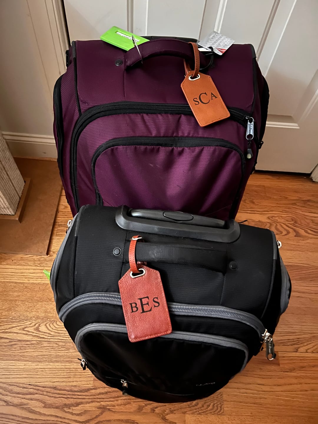 Customer photo review of Personalized Leather Luggage Tag with Monogram or Handwriting