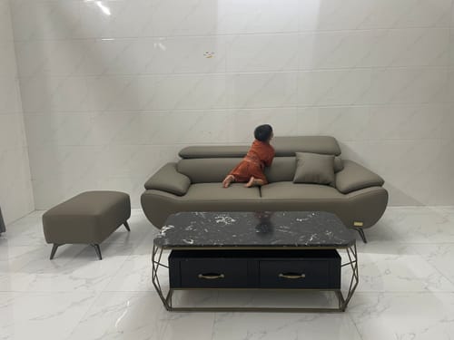 Customer photo review of DORIAN - Sofa văng da 2 chỗ tựa gật gù