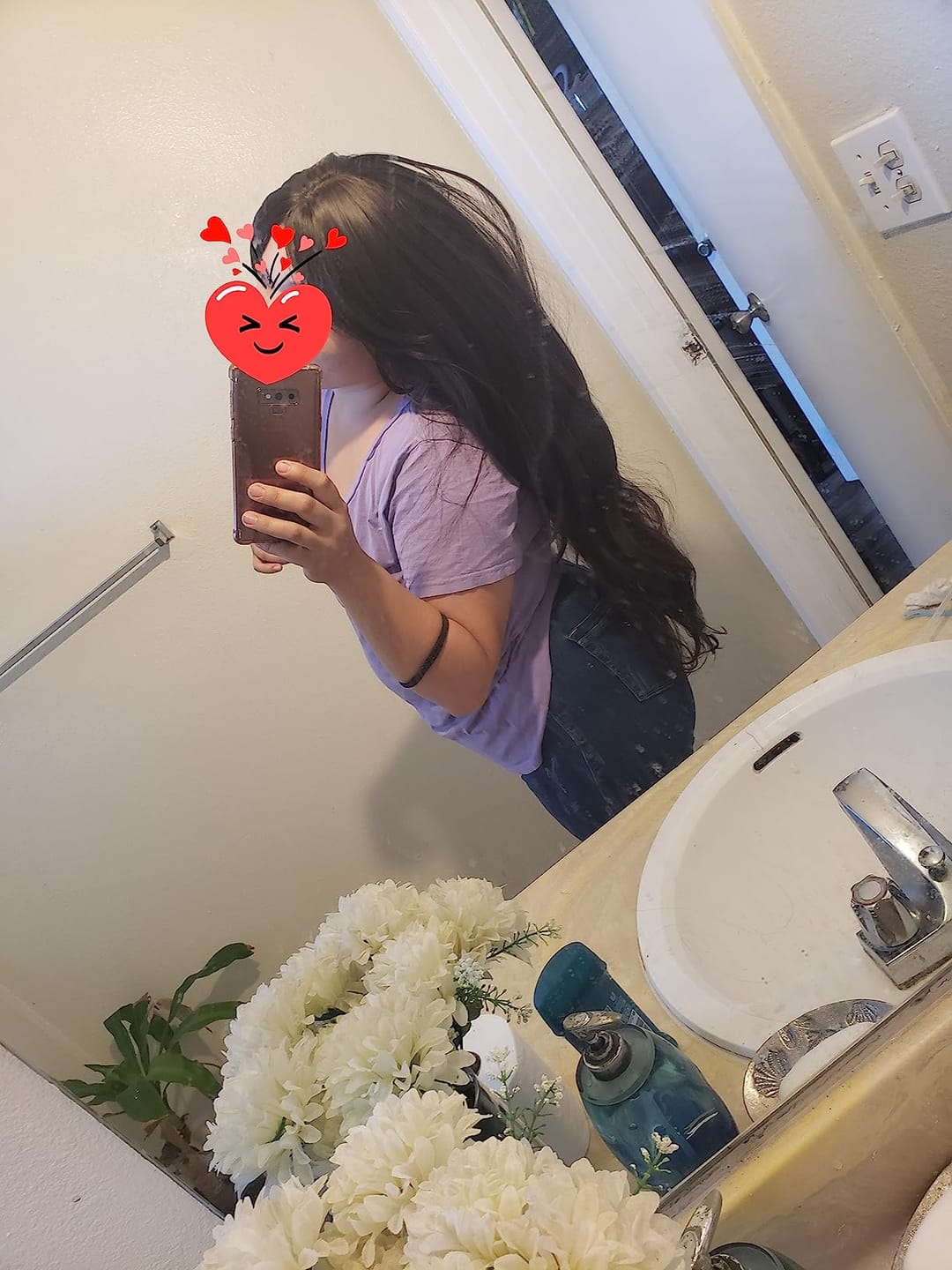 Customer photo review of Virgin Human Hair Mono Hair Topper for Full Volume Darkest Brown #2