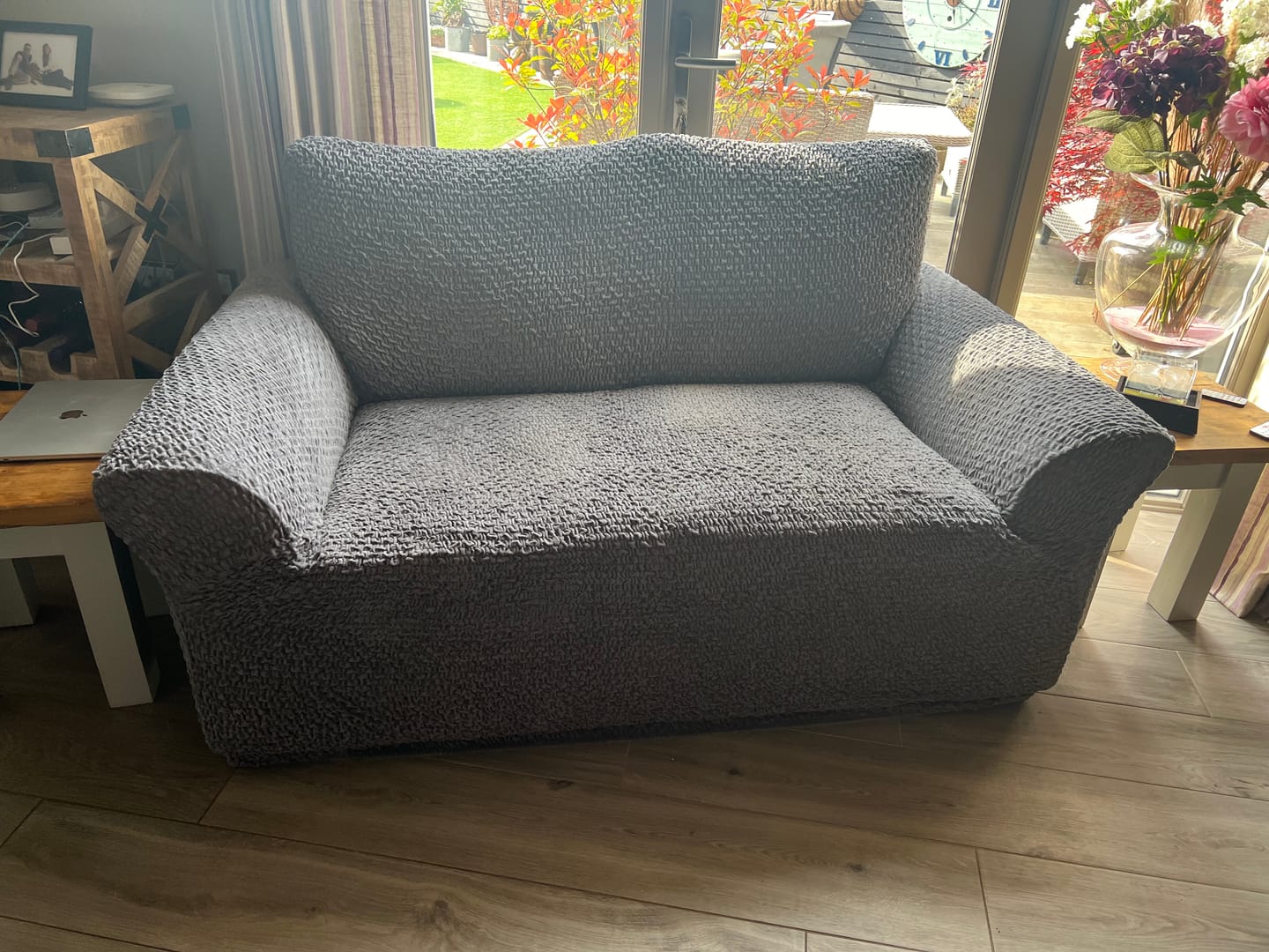 Customer photo review of 3 Seater Sofa Cover - Brown, Velvet Collection