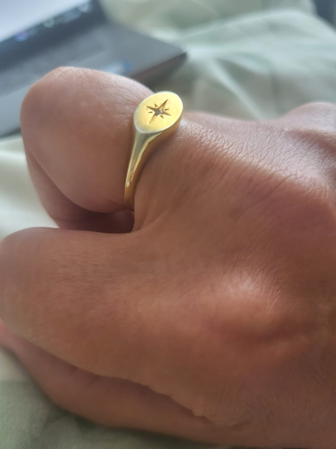 Customer photo review of Eternity North Star Ring in Gold