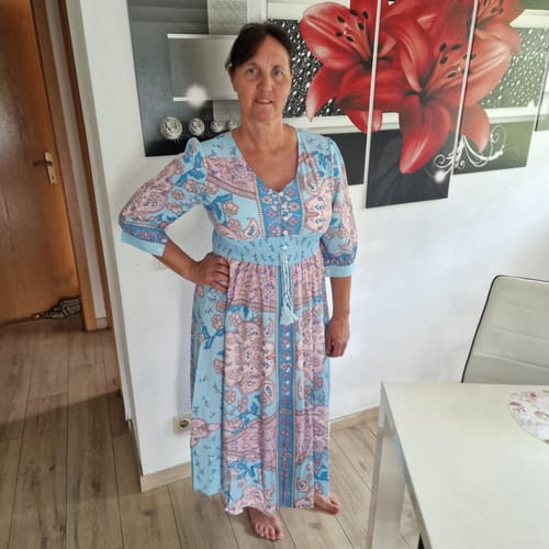 Customer photo review of V-Ausschnitt 3/4-Ärmel-Urlaubskleid
