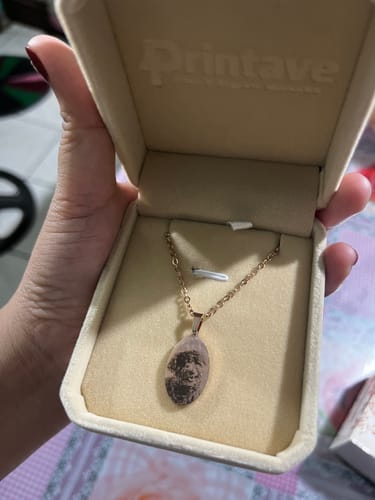 Customer photo review of Printave™ Personalized Oval Necklace