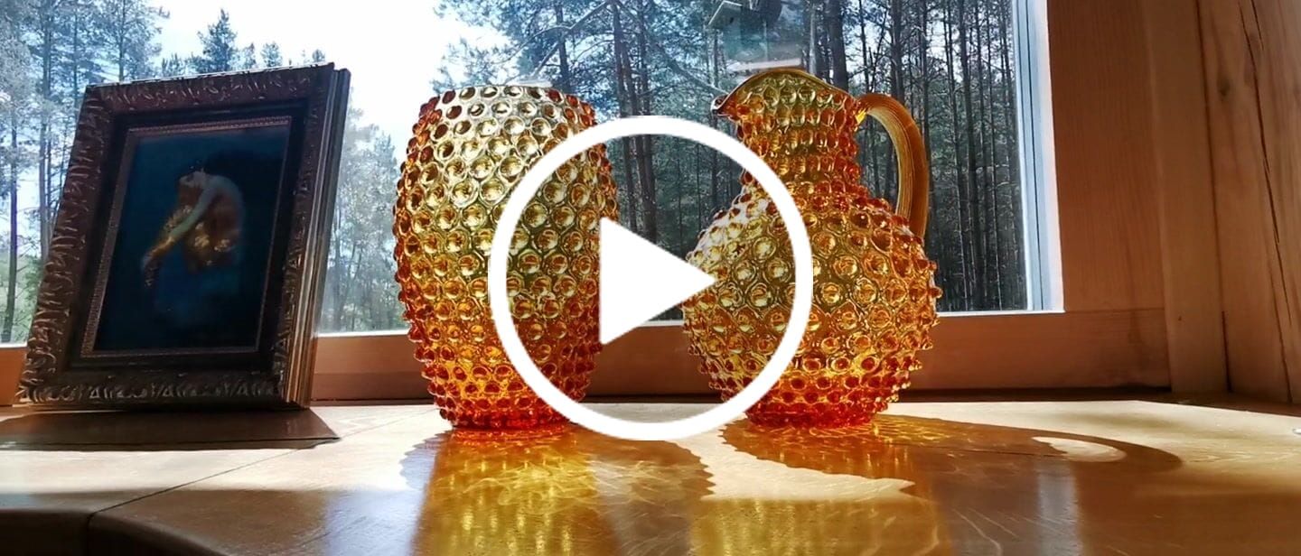 Customer video review of Amber Hobnail Jug