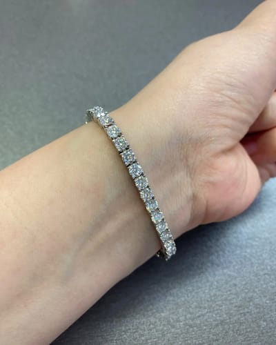 Customer photo review of Eclat  White Gold Plated Moissanite Tennis Bracelet