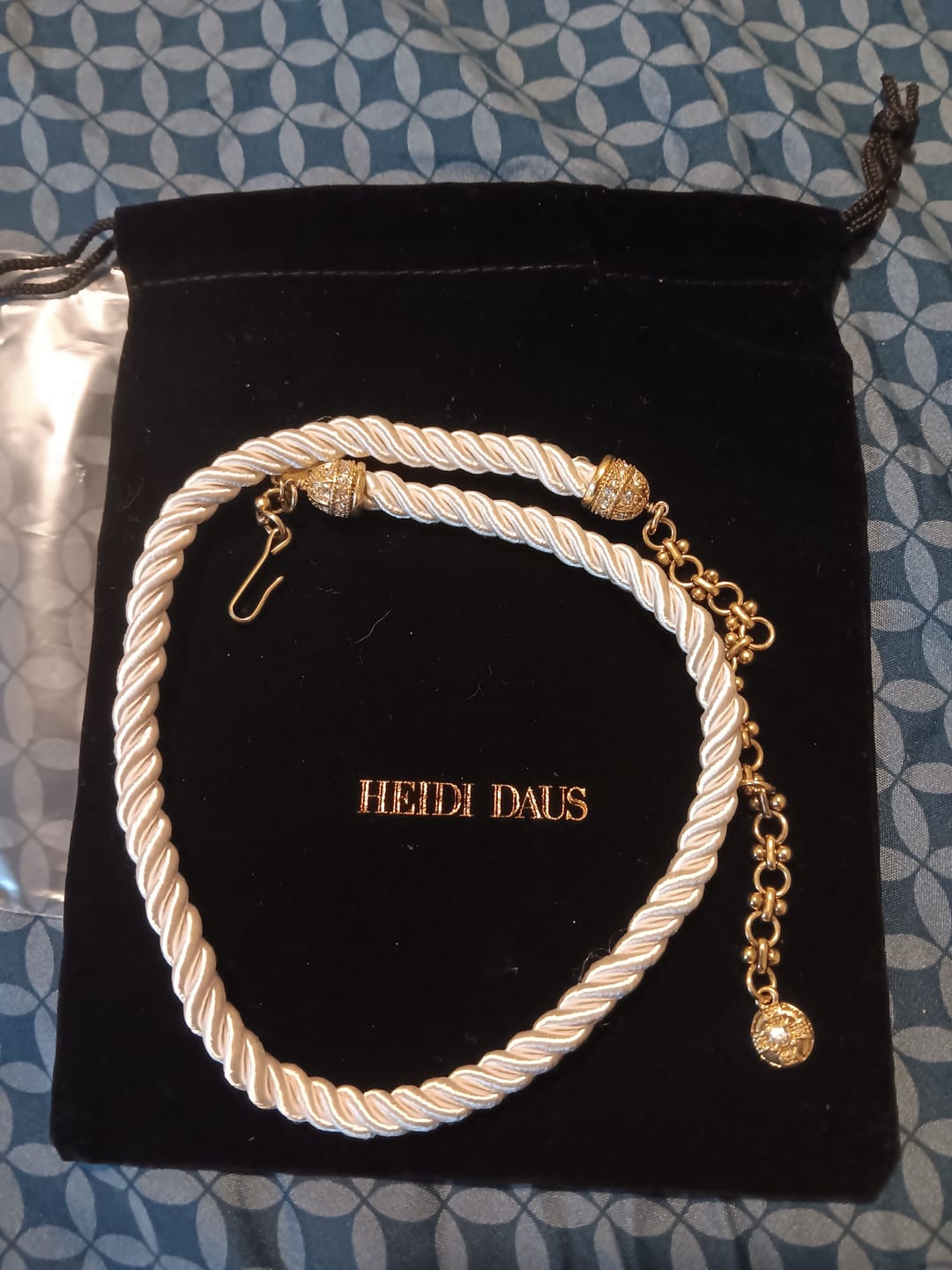 Customer photo review of Heidi Daus®"Elegant Essentials" Pin Enhancer Cord Necklace